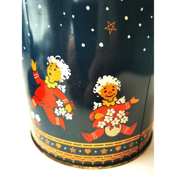 Biscuit Tin Norwegian Christmas Angels - Dancing Singing Angels Sweden Norway - Picture 2 of 8